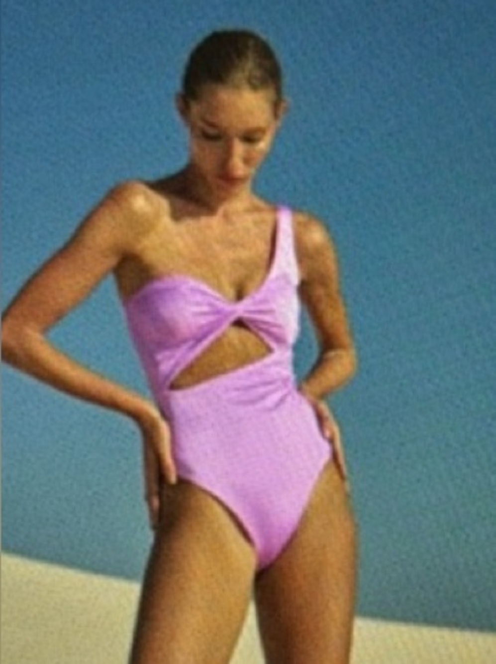 Baobab Collection Lilac One-Shoulder Cutout Swimsuit